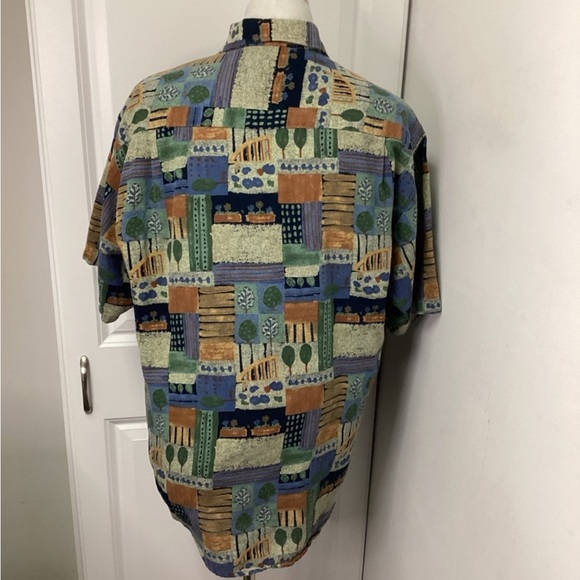 Casa Moda Men’s Short Sleeve Button Down Patchwork Floral Tapestry Shirt, sz M - Picture 9 of 10